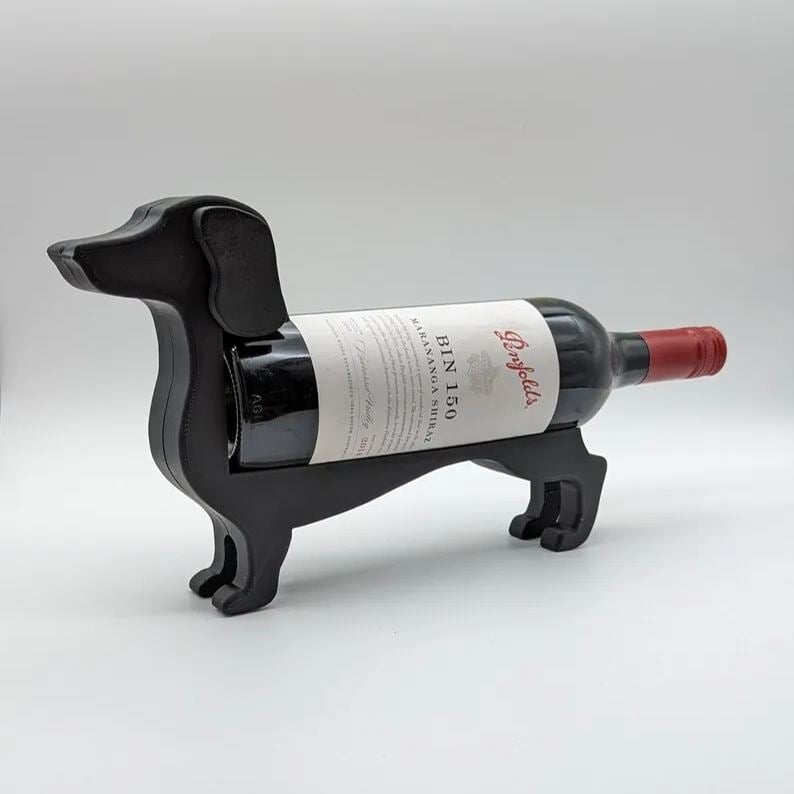 Novelty Metal Dachshund Wine Bottle Holder