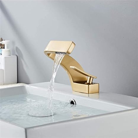 Modern Sleek Chrome Faucet With Waterfall Outlet