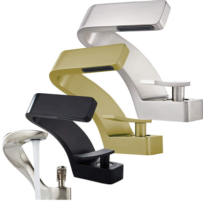 Modern Sleek Chrome Faucet With Waterfall Outlet