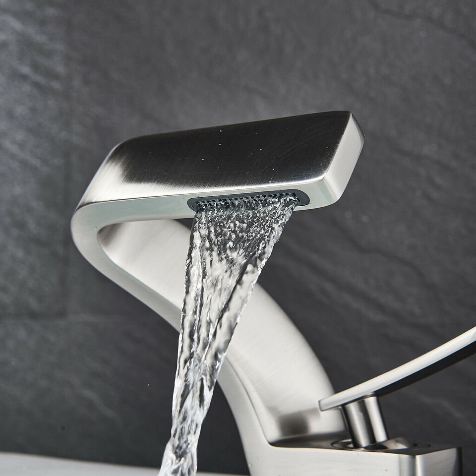 Modern Sleek Chrome Faucet With Waterfall Outlet