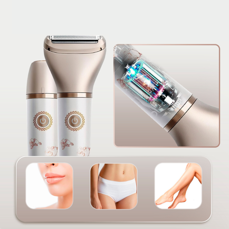 Sleek Dual Head Electric Razor with LED Indicators