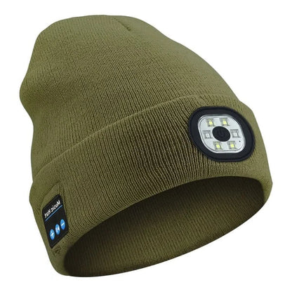 Bluetooth Beanie with LED Light 3-in-1 Warmth Speaker Hands-Free