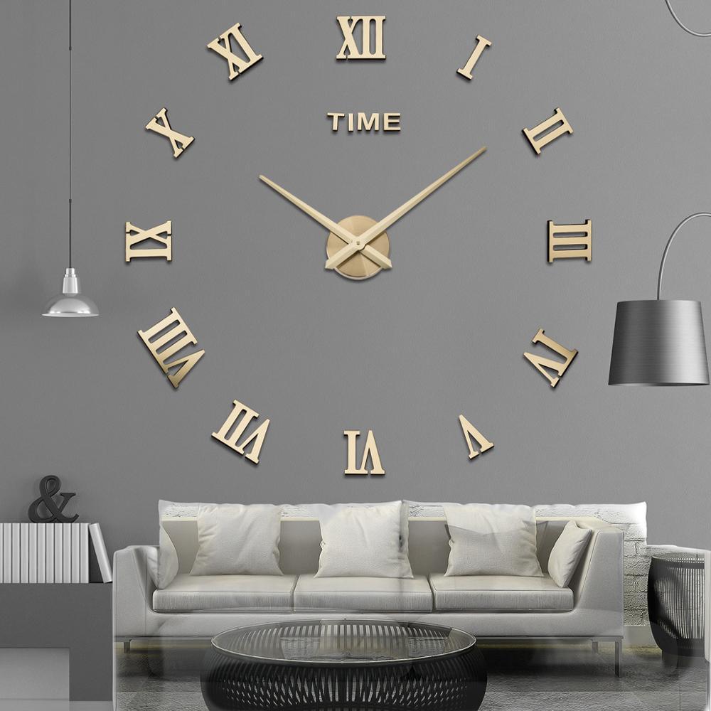 Large Customizable 3D Wall Clock Modern Geometric Silent Quartz Design