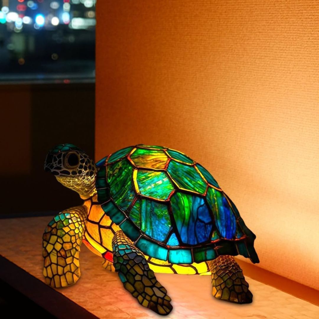 Handmade Turtle Lamp with Warm Light for Turtle Lovers Gift