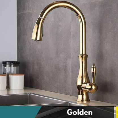 Modern Brass Pull-Out Kitchen Faucet