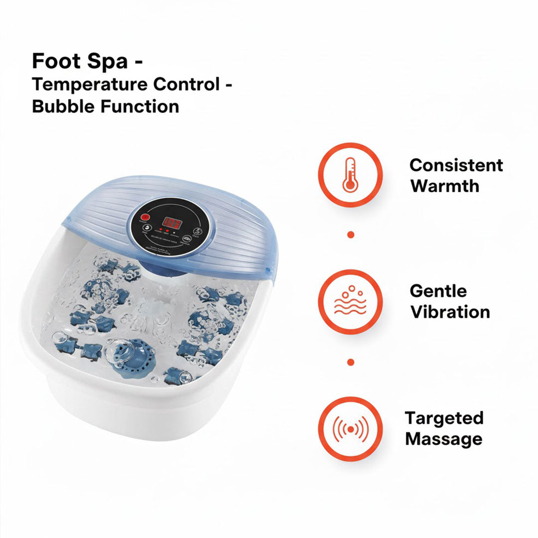 Temperature Control Foot Spa with Bubble and Vibration Massage