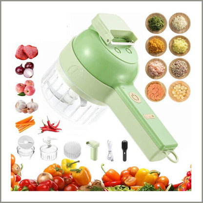 4-in-1 Electric Food Cutter with Chopping, Slicing, Shredding, Grating