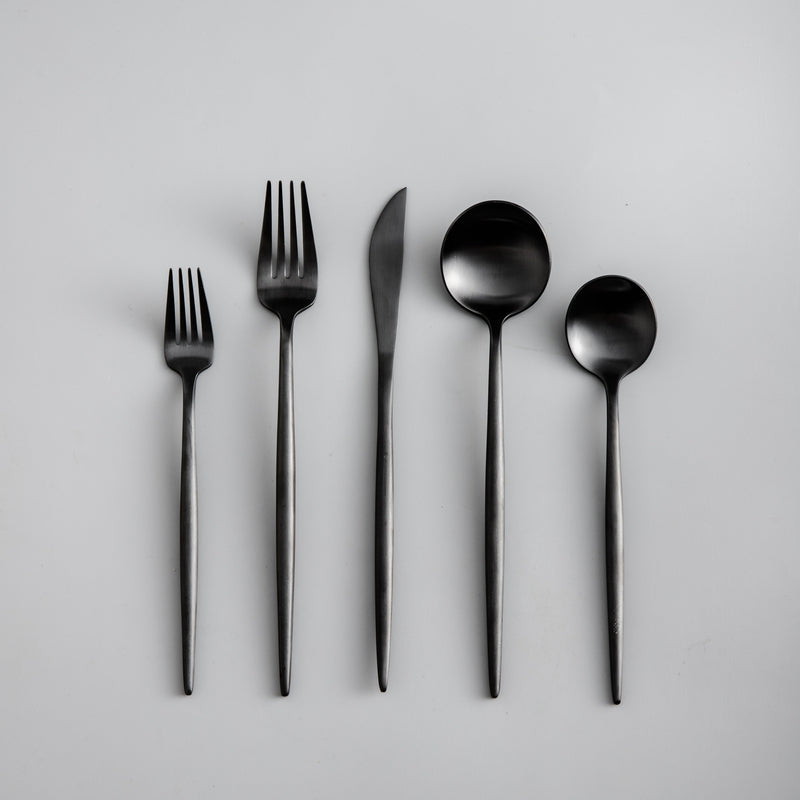Minimalist Matte Gold Stainless Steel Cutlery Set