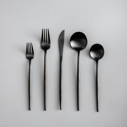 Minimalist Matte Gold Stainless Steel Cutlery Set