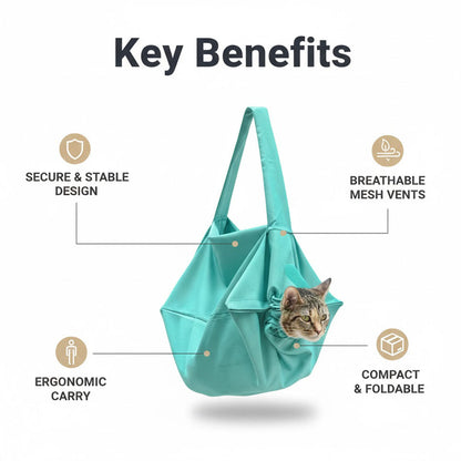 Cat Travel Bag with Mesh Ventilation Foldable Carrier for Small Pets