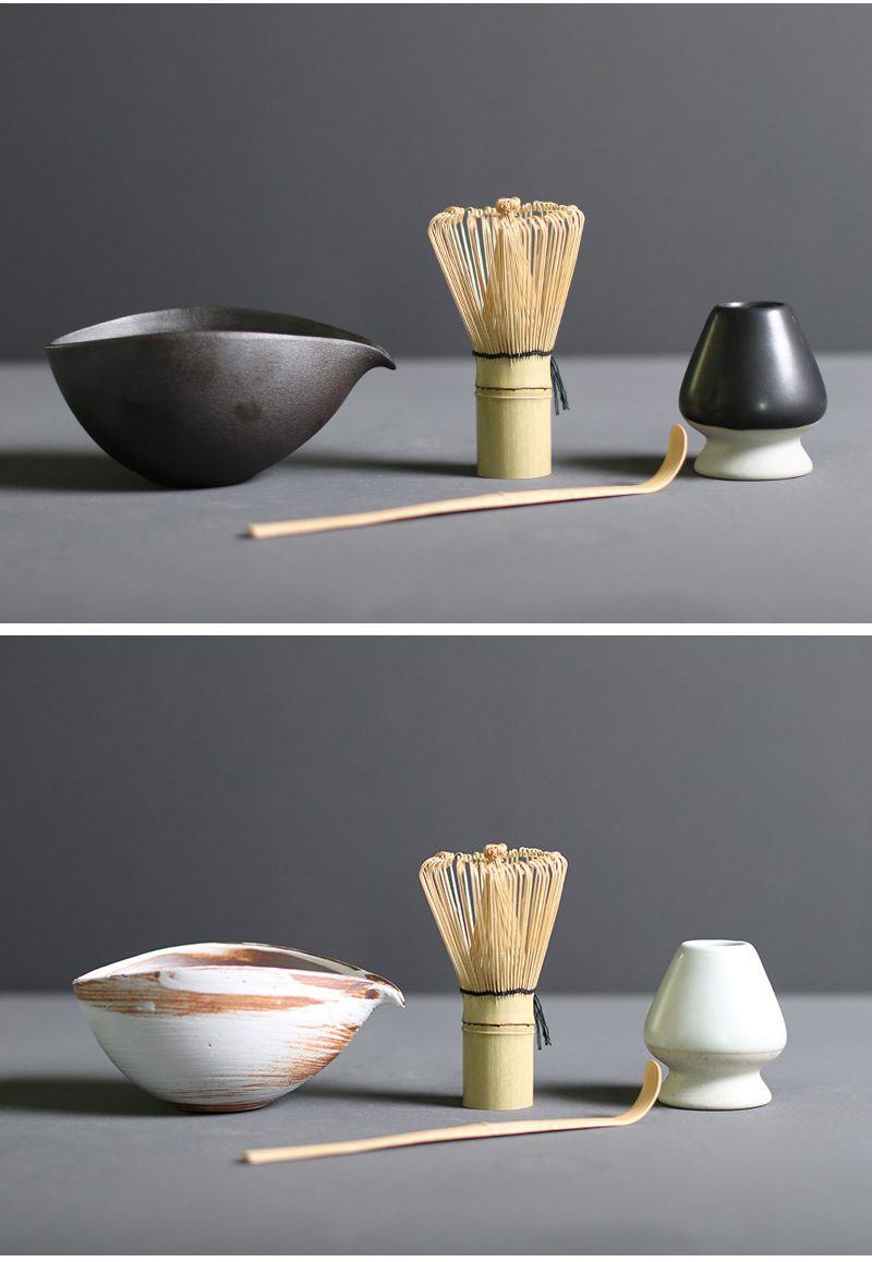 Traditional Japanese Bamboo and Ceramic Matcha Tea Set