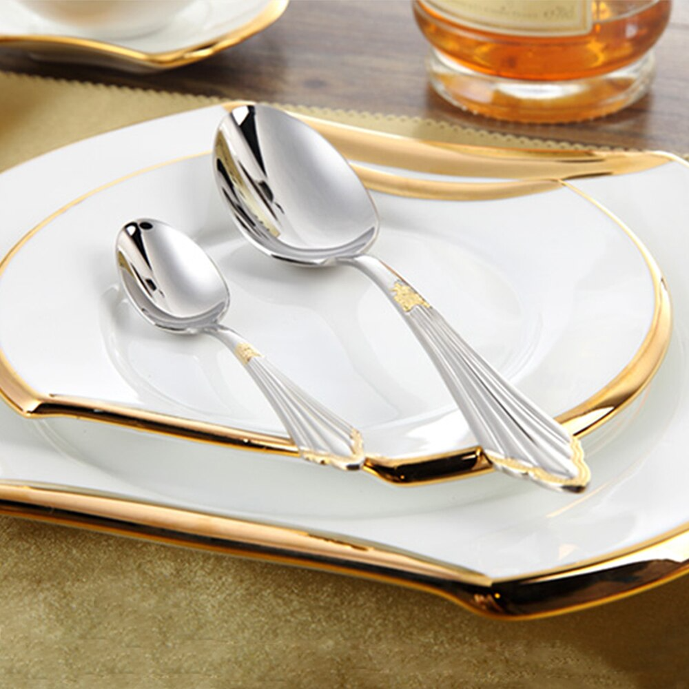 Gold Accented Stainless Steel Cutlery Set