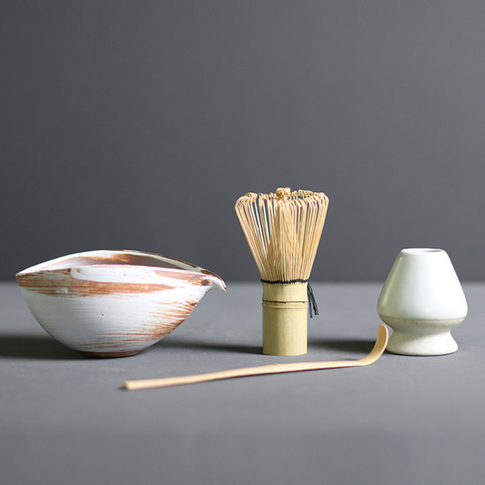 Traditional Japanese Bamboo and Ceramic Matcha Tea Set