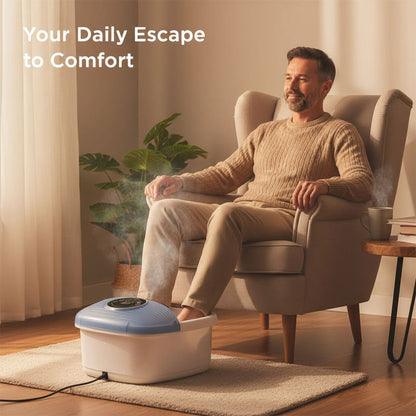 Temperature Control Foot Spa with Bubble and Vibration Massage