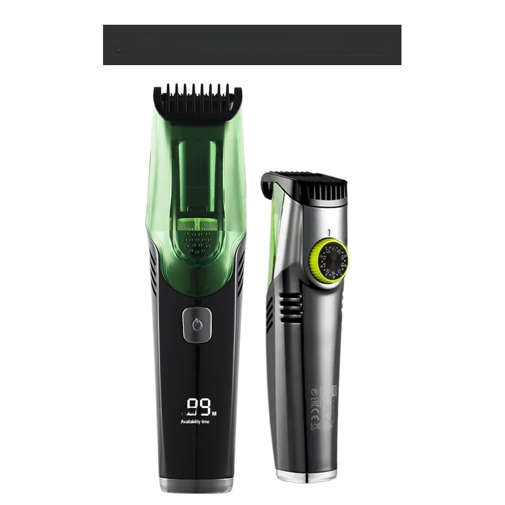 Vacuum-Enhanced Electric Hair Trimmer with LED Display