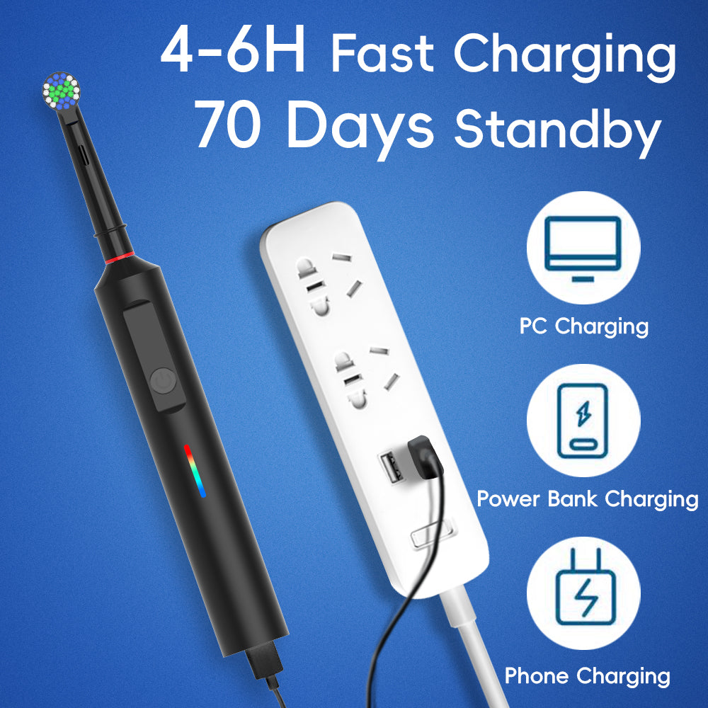 360 Rotating Electric Toothbrush With Pressure Sensor and Timer