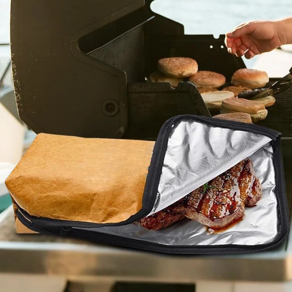 Insulated BBQ Meat Resting Blanket with Handle for Brisket & Turkey