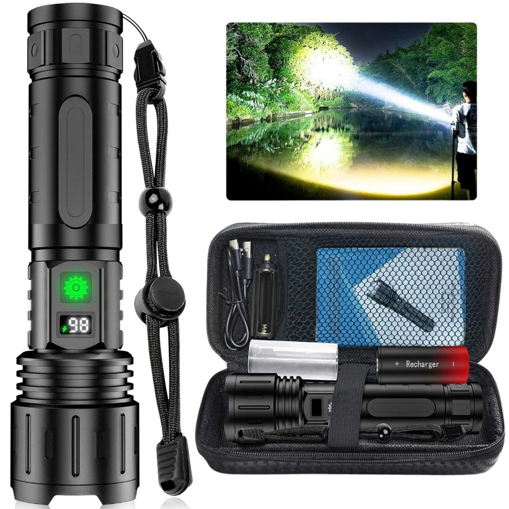 100,000 Lumens Tactical Flashlight Rechargeable Waterproof LED Brightest