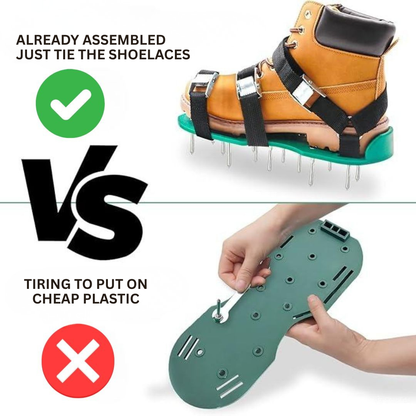 Lawn Aeration Shoes with Metal Spikes for Healthy Grass Growth
