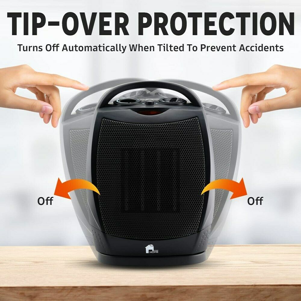 Portable Electric Space Heater Quiet Oscillating Fan with Thermostat