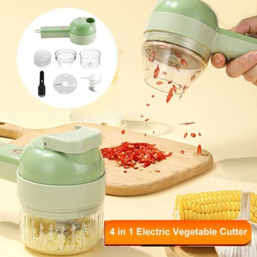 4-in-1 Electric Food Cutter with Chopping, Slicing, Shredding, Grating