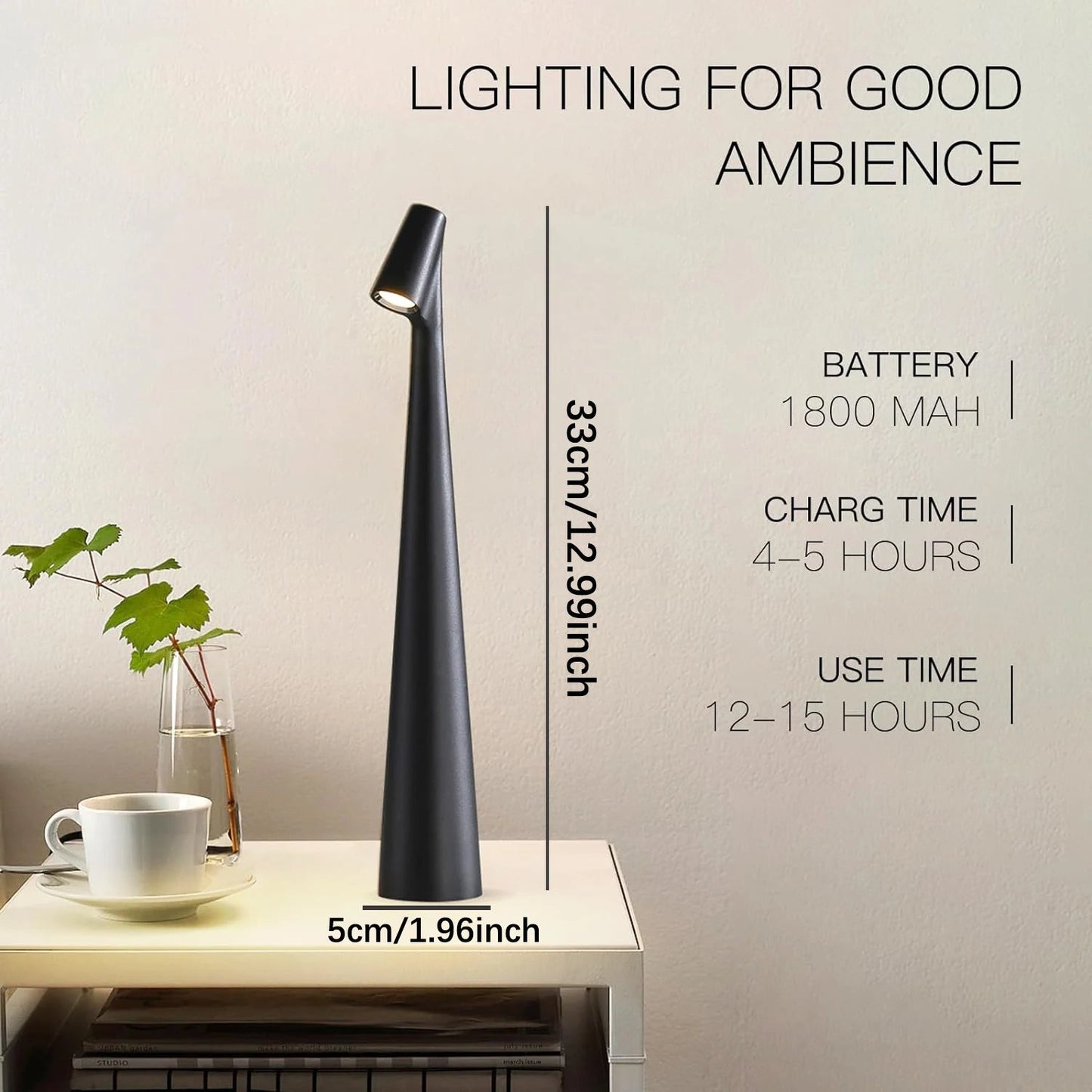 Rechargeable Touch Control Reading Lamp with Tri-Color Dimming