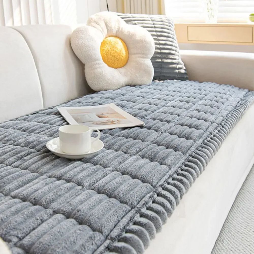 Plush Non-Slip Sofa Couch Slipcover Full Protective Cover