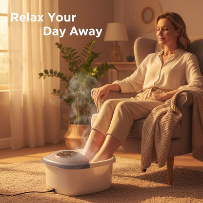 Temperature Control Foot Spa with Bubble and Vibration Massage