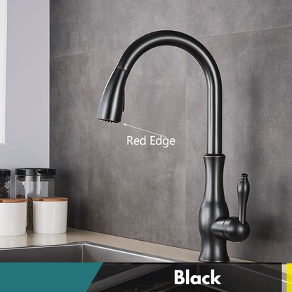 Modern Brass Pull-Out Kitchen Faucet