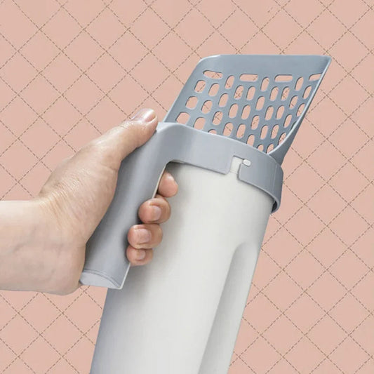 Cat Litter Scoop with Built-In Waste Container and Bag Holder