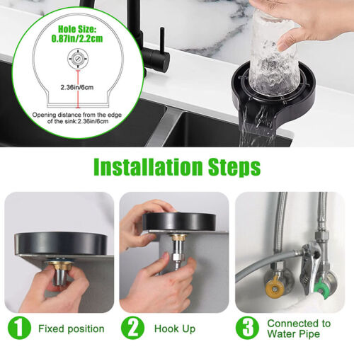 High Pressure Kitchen Sink Cup Rinser With Powerful Water Jets