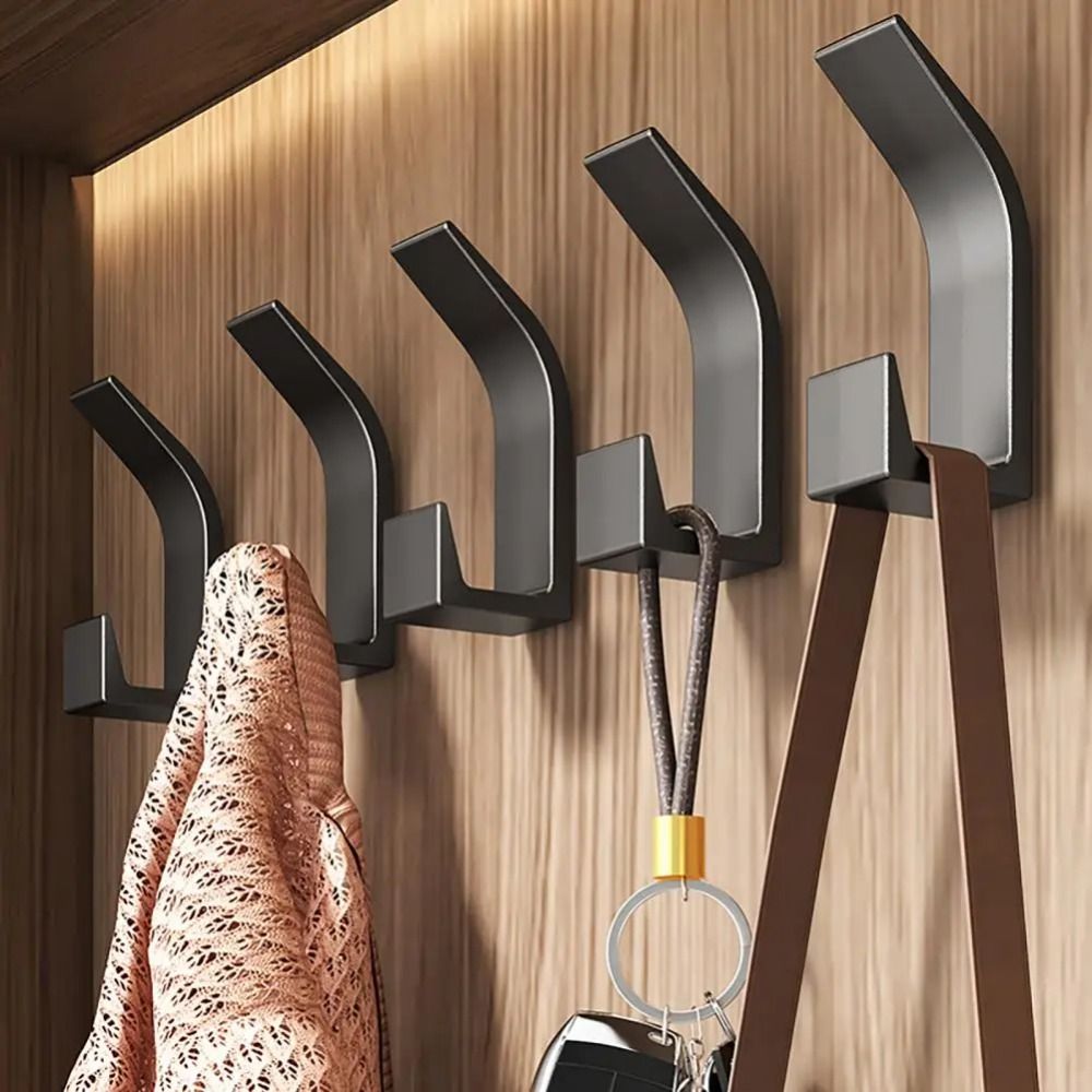 5-Pack Heavy-Duty Self-Adhesive Wall Hooks for Coats and Bags