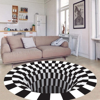 3D Vortex Illusion Rug Black Hole Optical Illusion Carpet