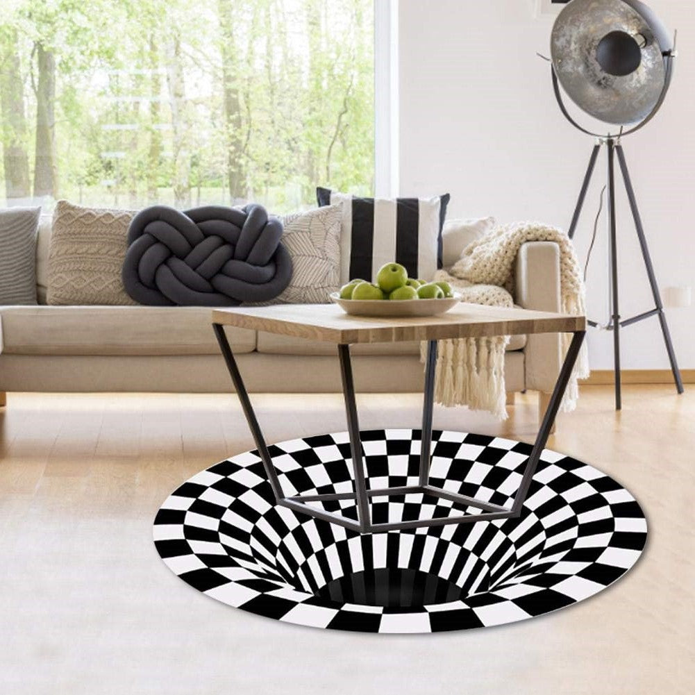 3D Vortex Illusion Rug Black Hole Optical Illusion Carpet