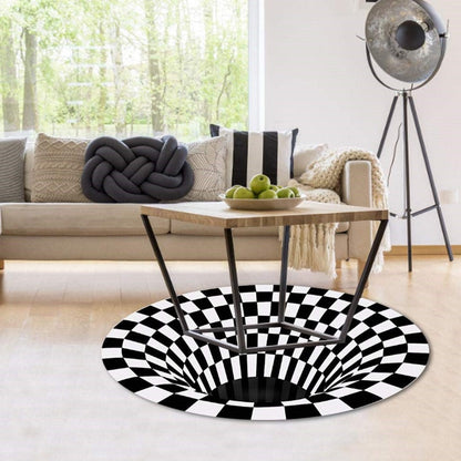 3D Vortex Illusion Rug Black Hole Optical Illusion Carpet