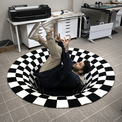3D Vortex Illusion Rug Black Hole Optical Illusion Carpet