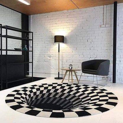 3D Vortex Illusion Rug Black Hole Optical Illusion Carpet