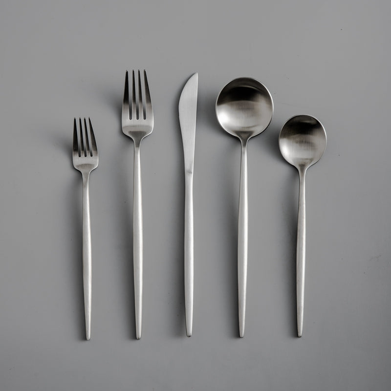 Minimalist Matte Gold Stainless Steel Cutlery Set