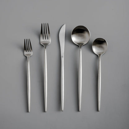 Minimalist Matte Gold Stainless Steel Cutlery Set