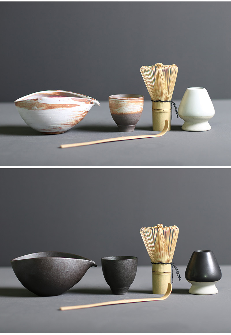 Traditional Japanese Bamboo and Ceramic Matcha Tea Set