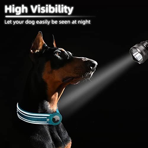 AirTag Dog Collar with Reflective Stitching and Durable Nylon Design