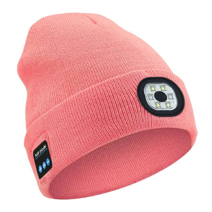 Bluetooth Beanie with LED Light 3-in-1 Warmth Speaker Hands-Free