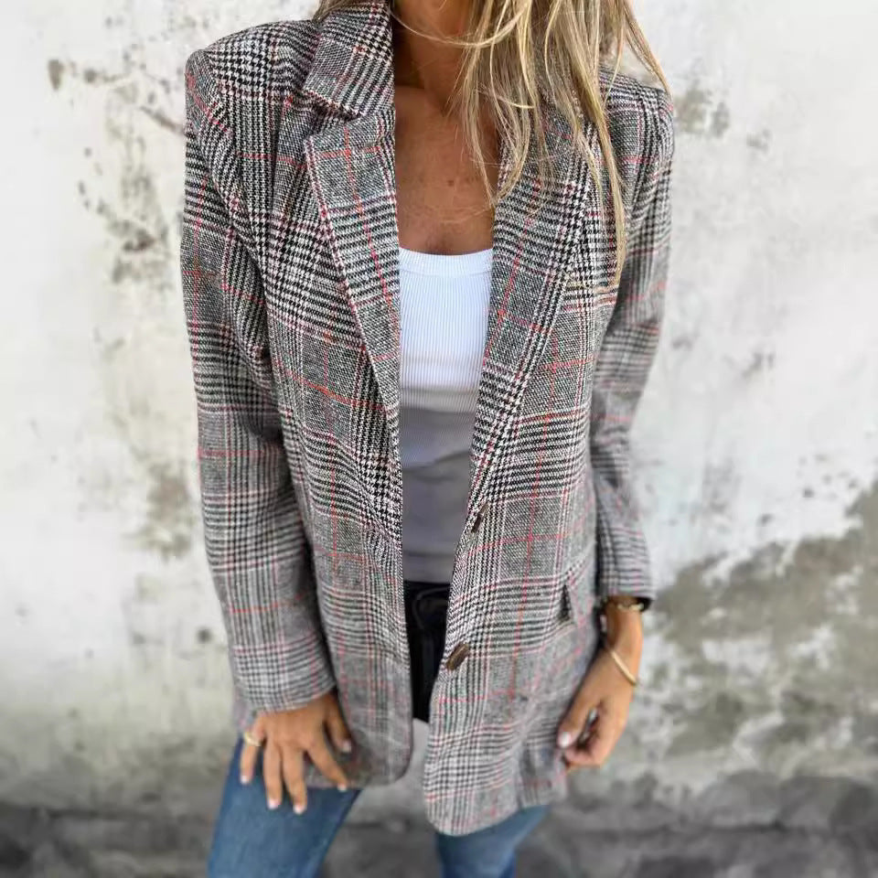 Élise™ | Blazer à carreaux