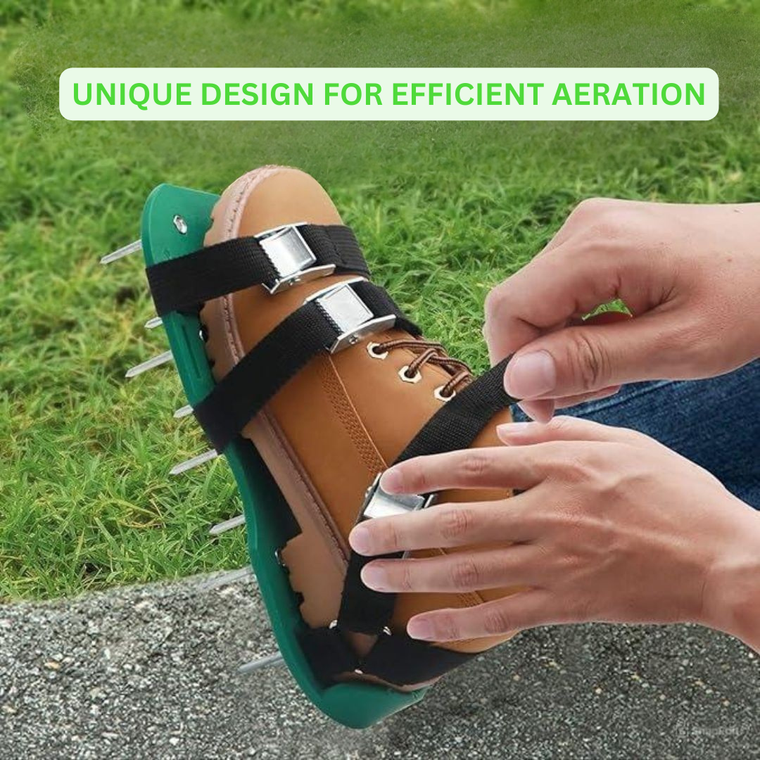 Lawn Aeration Shoes with Metal Spikes for Healthy Grass Growth