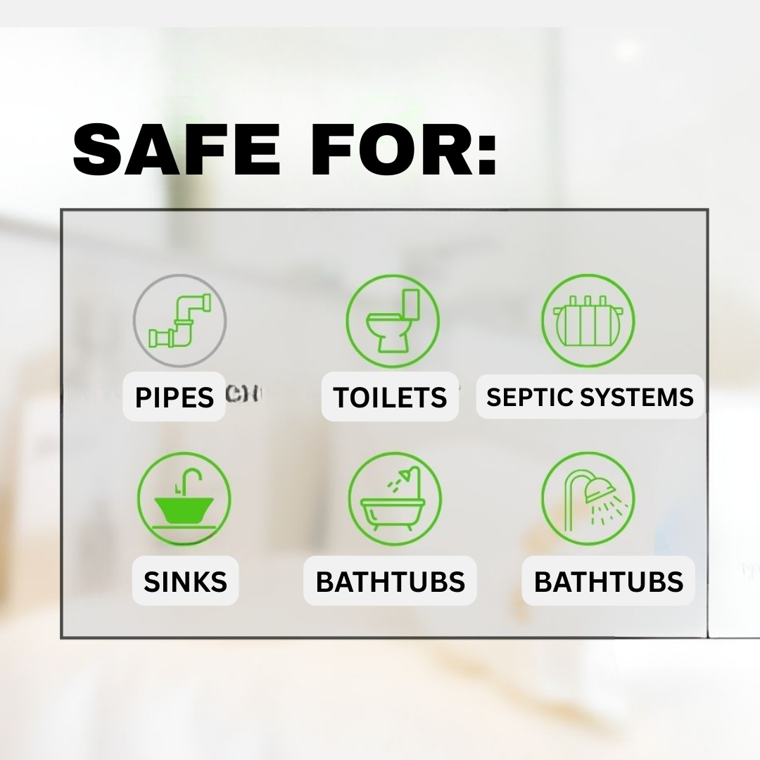 Powerful Drain Cleaner for Hair, Clogs & Odor Removal Fast