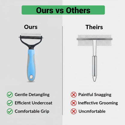 Two-Sided Detangling Pet Comb Stainless Steel Teeth for Cats Dogs