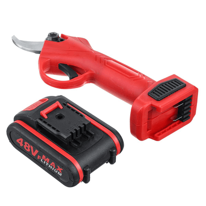 Cordless Electric Pruning Shears with Ergonomic Red Handle