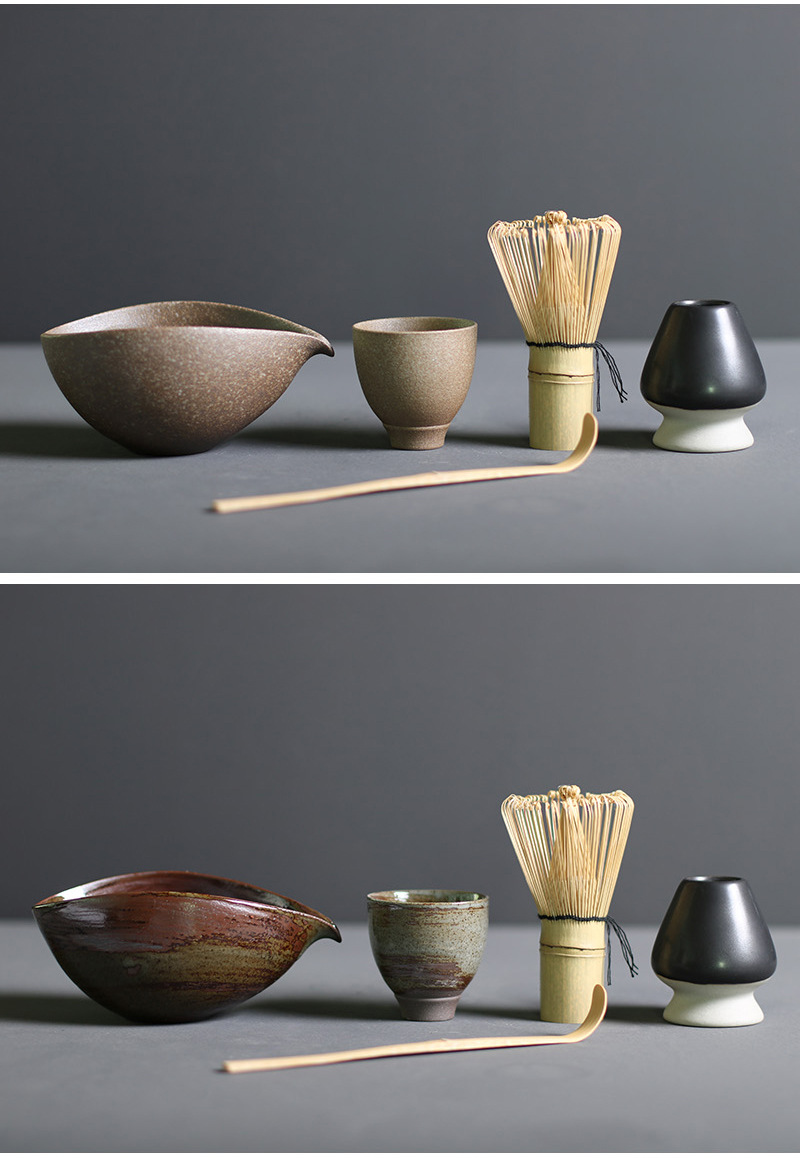 Traditional Japanese Bamboo and Ceramic Matcha Tea Set