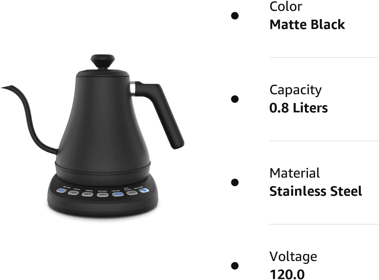 Electric Gooseneck Kettle With Temperature Control And Precise Pouring