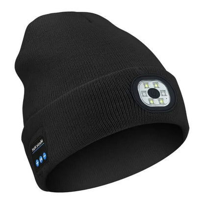 Bluetooth Beanie with LED Light 3-in-1 Warmth Speaker Hands-Free